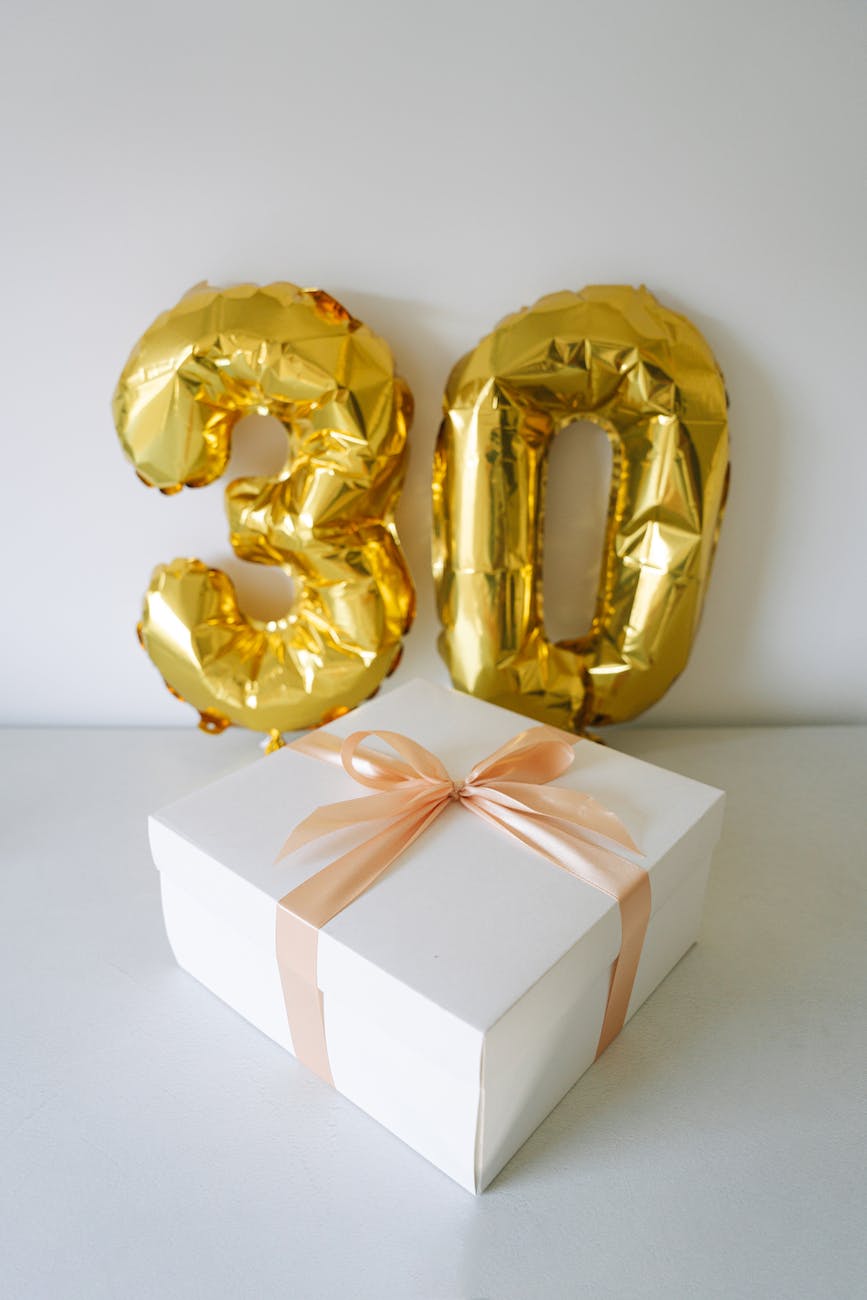 photo of a white box with a ribbon